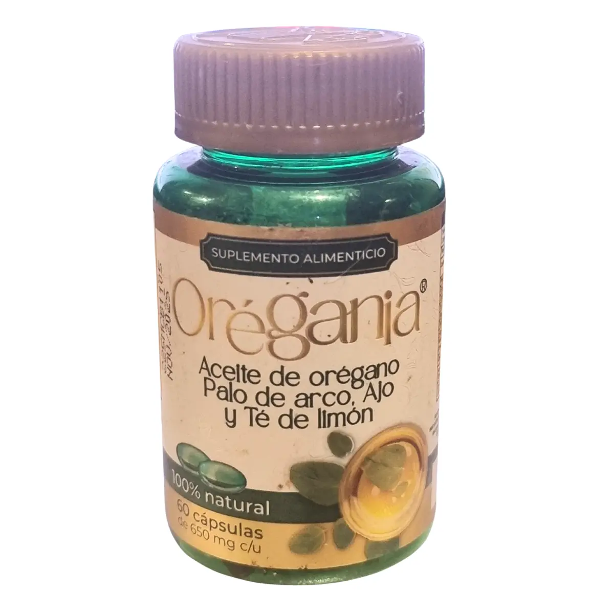 Orégania: Aceite de Orégano, Palo de Arco, Ajo y Té de Limón con 60 cápsulas