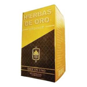 Hierbas de Oro Diez Ingredientes en un bote