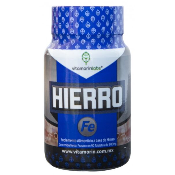 Hierro, bote con 90 tabletas de 500 mg