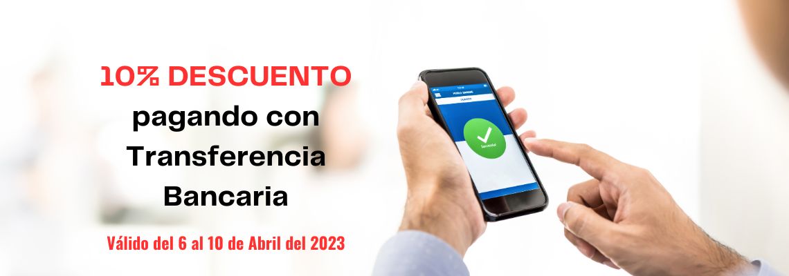 ¡Disfruta del 10% de descuento en Casitodoonline.com al pagar con transferencia bancaria del 6 al 10 de abril!