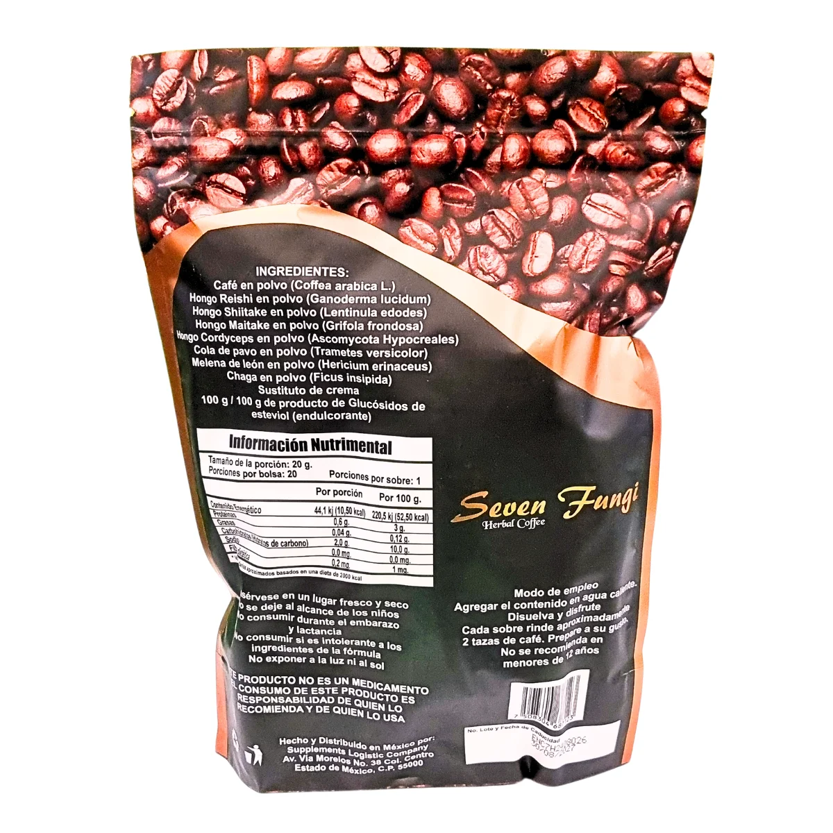 Seven Fungi Herbal Coffee con 20 Bolsitas - Imagen 3