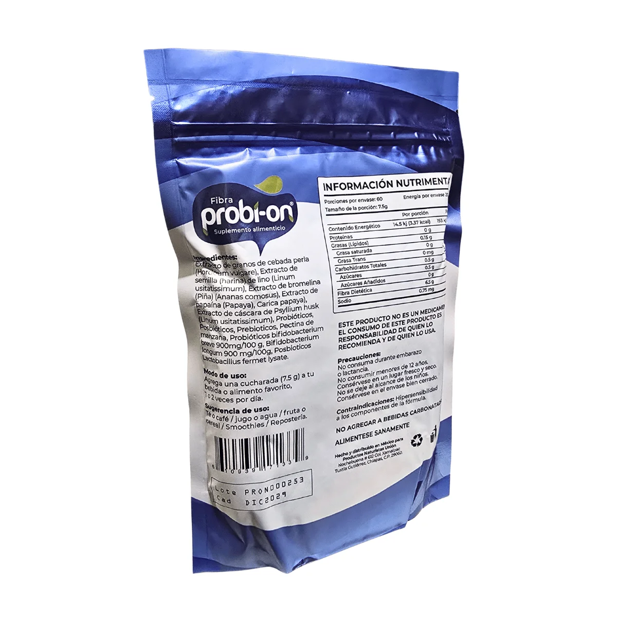 Probi-On Fibra – Probióticos + Prebióticos + Posbióticos (450 g) - Imagen 5