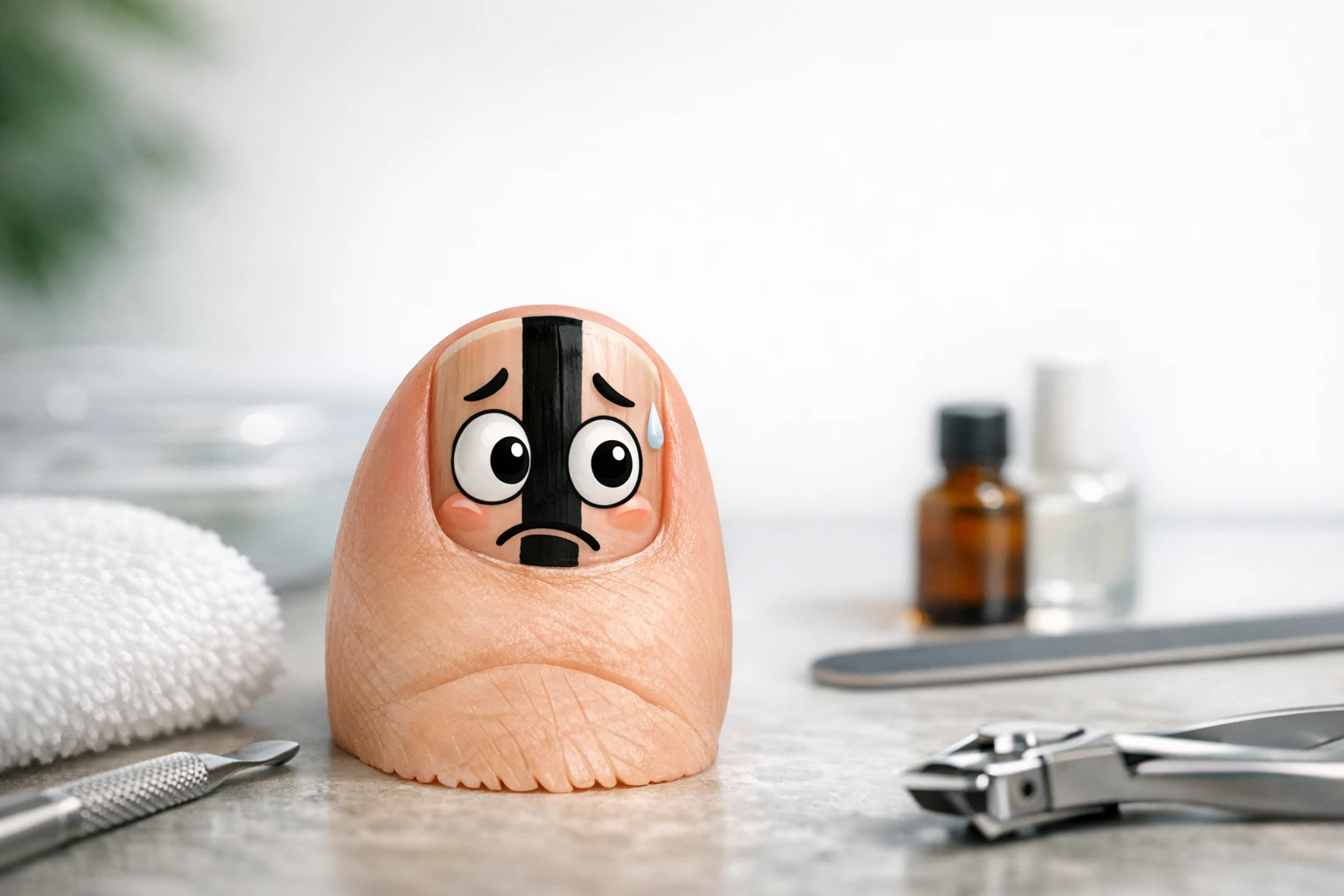 rayita negra en la uña vertical